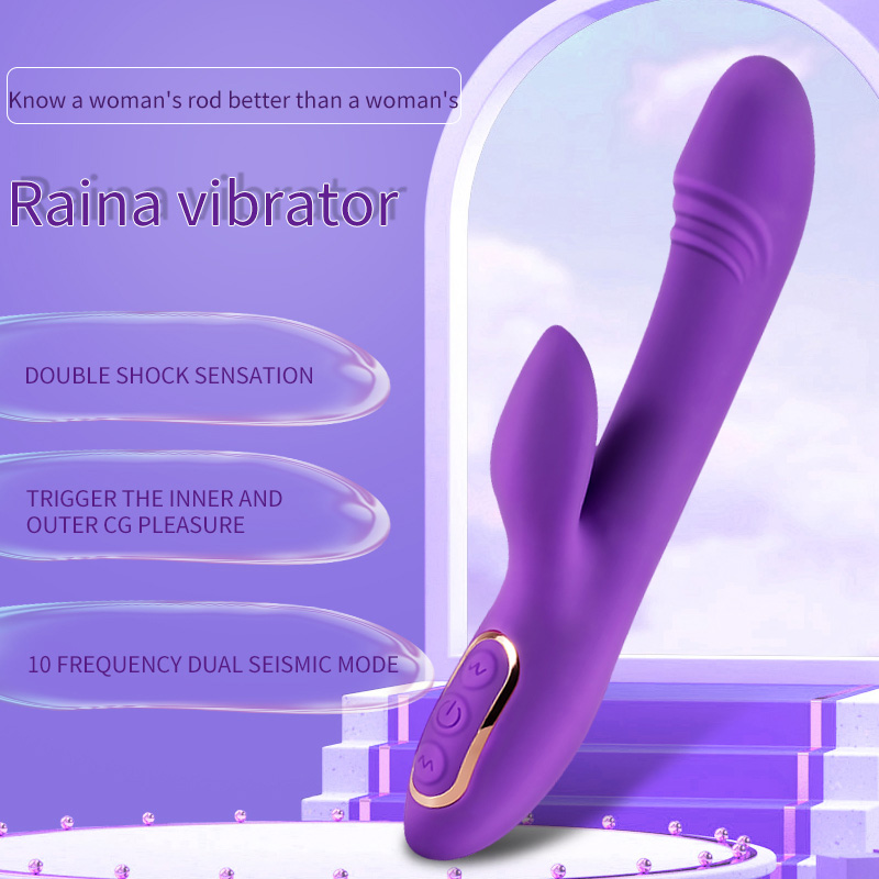 G Spot Rabbit Vibrator Clitoris Massager Untuk Wanita Ungu